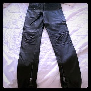 Black trouve leather pants size 2